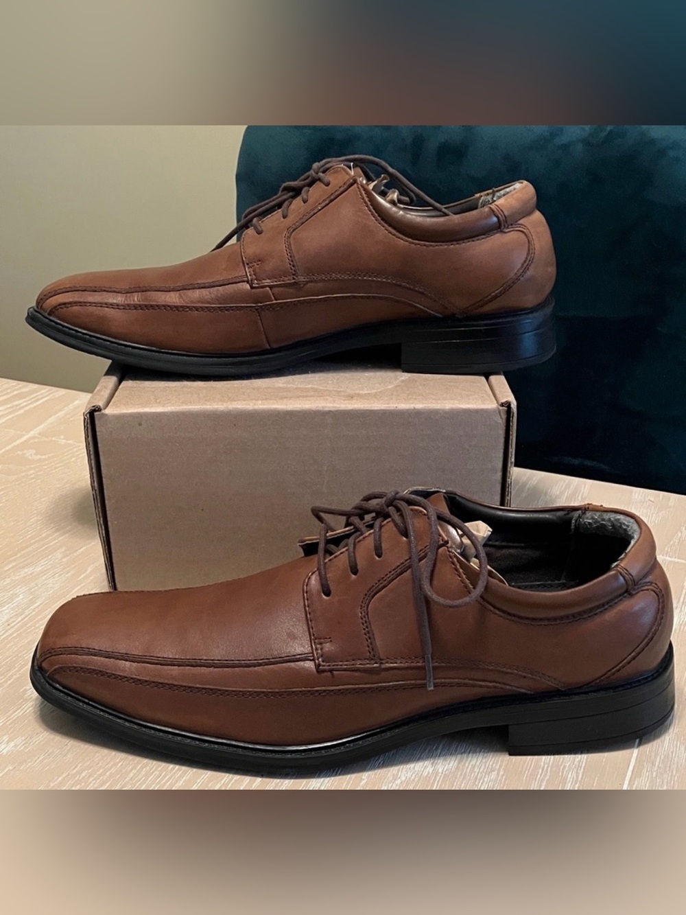 Oxfords by Dockers EUC Men's Brown Leather Derby Lace-Up Shoes